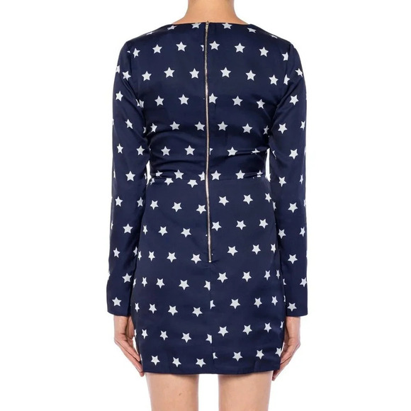 NWT Self-Portrait Navy Blue Star Patterned Dress $465 - Picture 2 of 16